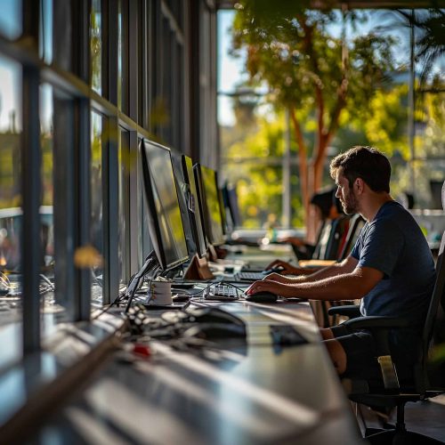Modern Professional in a Sunny Co-Working Space Modern Professional in a Sunny Co-Working Space