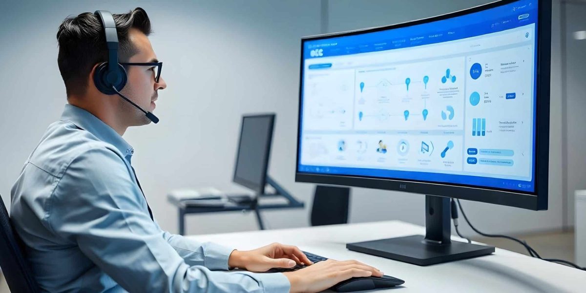 freepik_edit_Create-a-professional-photograph-of-a-modern-call- professionista al computer consulta dashboard avanzate. Aeonvis ha implementato Salesforce Service Cloud e Service Cloud Voice per Ge.SI., ottimizzando la gestione delle richieste di intervento nei condomini di edilizia pubblica.